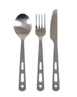 Kelioninis titaninių valgymo įrankių komplektas Lifeventure Titanium Cutlery Set