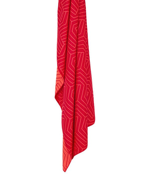 Kelioninis rankšluostis Lifeventure SoftFibre Recycled Towel Geometric Coral (150x90)